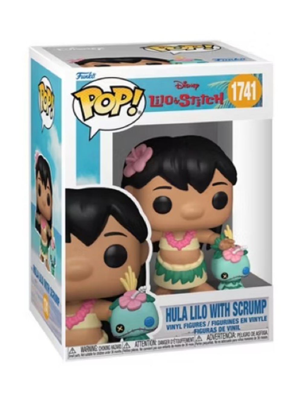 Funko POP! Hula Lilo with Scrump - aqua, pink, green (see pics box damage)